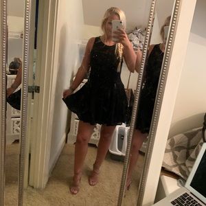 Black hidden lace dress
